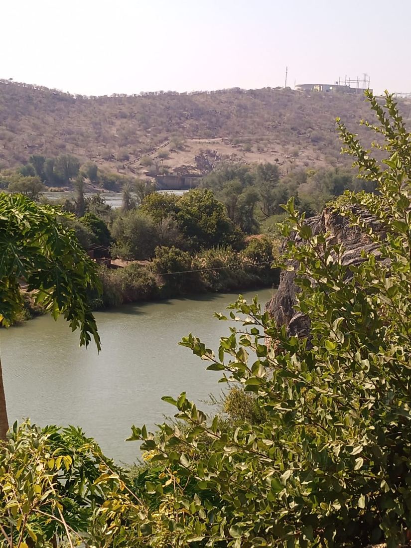 Beautiful views of the cunene river  below the powerstation, all water in this r